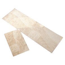 廚房日式侘寂風 防油PVC皮革地墊 Set, (大+小) 40x60cm, 50x150cm, 大(50 x 150cm) + 小(40 x 60cm), 方形清杏, 1組