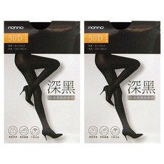 non-no 儂儂 半透膚顯瘦褲襪 Set 2件, 彈力加壓 超薄裏起毛, 修飾腿型 台灣製造, 臀圍85 -110cm, 深黑色