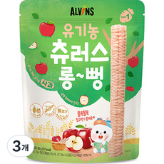 엘빈즈 유아용 츄러스 롱뻥 STEP1, 사과맛, 30g, 3개