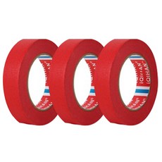 iQIHAN 칼라 마스킹 종이테이프 25mm x 15m, 레드, 3개
