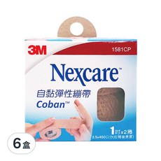 3M Nexcare 自黏彈性繃帶, 適用於傷口包紮, 固定敷料於多毛及脆弱的皮膚上, 2捲, 6盒