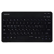 로이체 휴대용 충전식 블루투스 5.0 울트라 슬림 무선 텐키리스 키보드, 블랙, KT5 PRO+