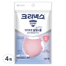 크리넥스 라이트핏 슬림앤쿨 마스크 소형, 5개입, 4개, 핑크