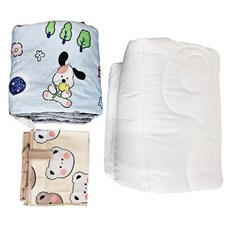 Annette 幼稚園秋冬牛奶針織荳荳棉被組 120x150cm, 120 x150cm, 長耳狗狗