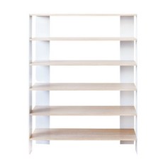 HOPMA 合馬家具 多功能開放式六層鞋櫃, W506xD243xH913mm, 白橡配色, 白橡配白, 6層