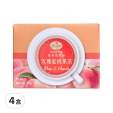 Magnet 曼寧 玫瑰蜜桃水果茶，15包入，不含咖啡因和人工色素，德國花草原料, 15包, 2g, 60包