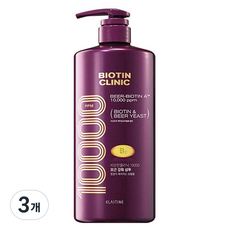 엘라스틴 비오틴클리닉 맥주효모 샴푸, 3개, 1000ml