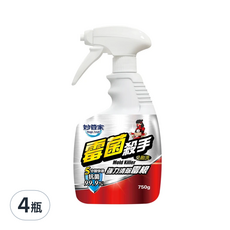 妙管家 霉菌殺手, 快速去除黴菌, 立體泡沫包覆, 5-10分鐘完成清潔, 添加獨特除霉成分, 750g, 4瓶