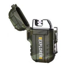 Ad-Forest 野外求生必備 雷焰防水雙電弧充電打火機，迷你，1個, 1個