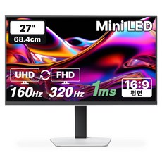 한성컴퓨터 UHD FHD Fast IPS QD Mini LED 160Hz 320Hz 듀얼모드 게이밍 모니터 화이트, 68.58cm, TFG27U16PM180ZMW(일반)