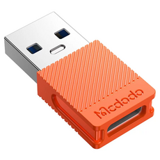 Mcdodo 麥多多 酷睿系列 Type-C 轉 USB-A 3.0 轉接頭, 3A大電流, USB3.0 數據傳輸, 橙色, 1個