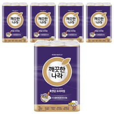 깨끗한나라 천연펄프 3겹 촉앤감 프리미엄 고급롤화장지, 30m, 30개입, 5개