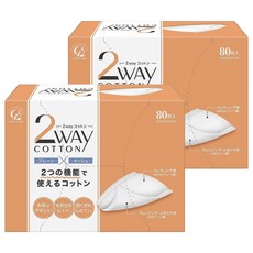 Cotton labo 2way 兩用淨顏化妝棉 80片 2盒裝, 2盒