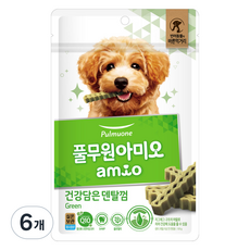 아미오 강아지 건강담은 간식 덴탈껌 그린, 100g, 6개, 닭고기 맛