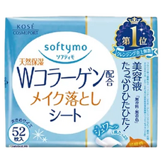 KOSE 高絲 softymo 絲芙蒂 親膚卸粧棉 膠原蛋白 52片 Set, 天然保濕 W膠原蛋白配方, 1包
