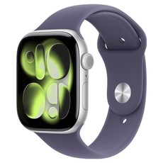Apple 2025 Apple Watch S11 鋁金屬, 46mm, 銀色 + S/M霧紫色運動型錶帶, GPS + 行動網路