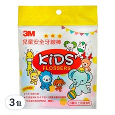 3M 兒童安全牙線棒 超細滑 3歲以上, 38支, 3包