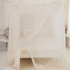 C.G.&C. S.M.C. 凱蕾絲帝 大空間專用7尺房間耐用針織蚊帳 寬210cm*長180*高180cm 台灣製造, 米白色, 210 x 180 x 180cm
