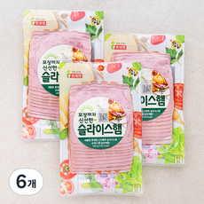 롯데햄 신선톡톡 슬라이스햄, 100g, 6개