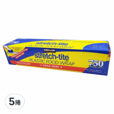 Kirkland 科克蘭 stretch-tite 保鮮膜, 750平方英尺, 特殊滑刀設計, 不含雙酚A, 5捲