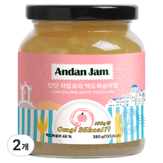 안단잼 저칼로리 백도복숭아잼, 380g, 2개