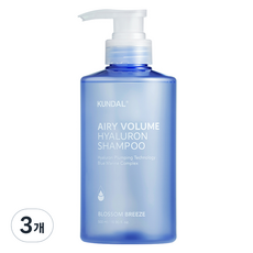 쿤달 히알루론 에어리 볼륨 샴푸 블라썸브리즈, 3개, 500ml