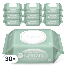 깨끗한나라 베이비케어 디 오리진 물티슈 캡형 50평량, 50g, 100개입, 30개