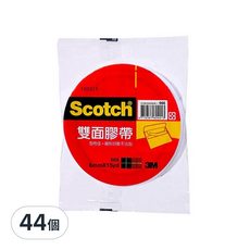 3M Scotch 雙面膠帶 6mm x 15yd 紙張 紙板 海報 勞作適用, #668, 44個