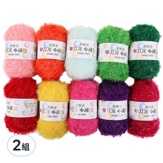 Mamaknit 10色彩虹菜瓜布編織線套裝，手編織，韓國製造, 2組