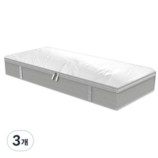 와이드 이불 옷 리빙박스 정리함, 그레이, 3개