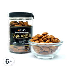 논앤밭위드 하루신선견과 구운아몬드 소, 250g, 6개