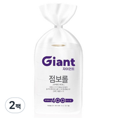 자이언트 1겹 점보롤 화장지, 400m, 4롤, 2개