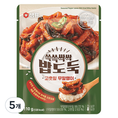 샘표 쓱쓱싹싹 밥도둑 고춧잎 무말랭이, 110g, 5개