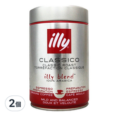 illy 意利 中烘培濾泡咖啡粉 250g x 2入組 研磨咖啡粉, 2個