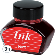 JAVAPEN 鋼筆用瓶裝墨水 30ml, 紅色的, 3個