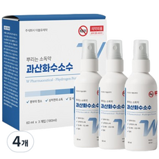 더블유제약 과산화수소수 3p, 4개, 180ml