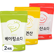 소다스쿨 베이킹소다1kg + 구연산1kg + 과탄산소다1kg 세트, 2세트