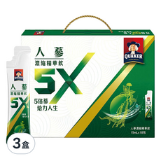 QUAKER 桂格 5X養氣人蔘禮盒, 15ml, 18包, 3盒