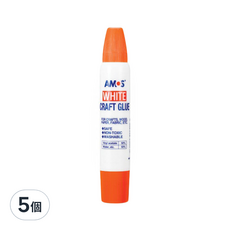 AMOS 阿摩司 White Craft Glue, 安全, 可水洗, 34ml, 5個