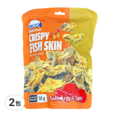 PHI LONG 越南魚皮2包組 (50g/包) 鹹蛋黃酥脆魚皮，追劇休閒零食首選, 2包
