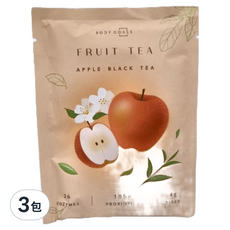 BODY GOALS 高酵輕孅水果茶 蘋果紅茶, 含26種水果酵素, 100億專利益生菌, 膳食纖維, 24g, 3包