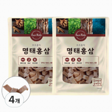 후코홀릭 강아지 건조간식, 혼합맛(명태/홍삼), 100g, 4개 - 후코홀릭