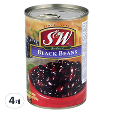 S&W 블랙빈 통조림, 400g, 4개