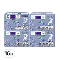 유기농본 오버나이트 생리대 날개형, 패드형, 10개입, 16팩