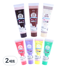 디유 튜브형 diy 초콜릿 만들기 재료 다크 90g + 밀크 90g + 화이트 90g + 딸기 50g + 블루베리 50g + 바나나 50g + 그린망고 50g 세트, 7종, 2세트