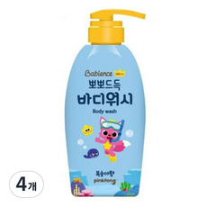 베비언스 핑크퐁 유아용 바디워시 복숭아향, 380ml, 4개