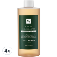 화이트센트 향기좋고 부드러운 고영양 HGE 퍼퓸 샴푸 스윗파우더, 350ml, 4개
