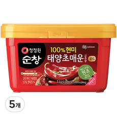 청정원순창 태양초 매운 고추장, 1kg, 5개