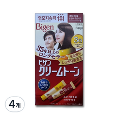 비겐 크림톤 염색제 40g, 3G 밝은 밤색, 4개