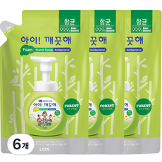 아이깨끗해 핸드솝 리필 숲 속 산책향, 450ml, 6개